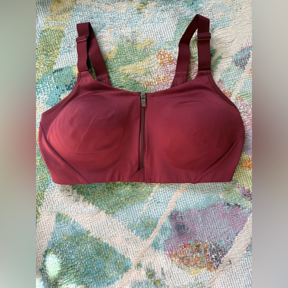 All in Motion Maroon Zip-Front Sports Bra